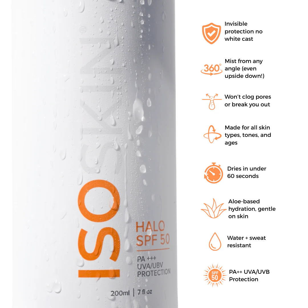 ISOSKIN Halo SPF 50 spray - PA+++ UVA/UVB Protection - Image 4